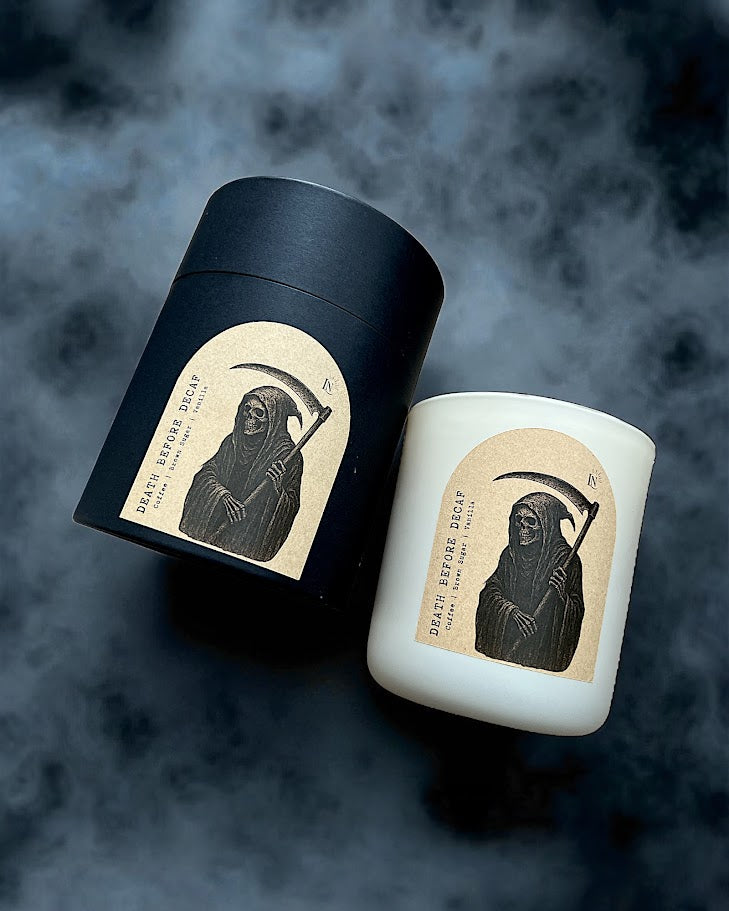 Death Before Decaf Candle